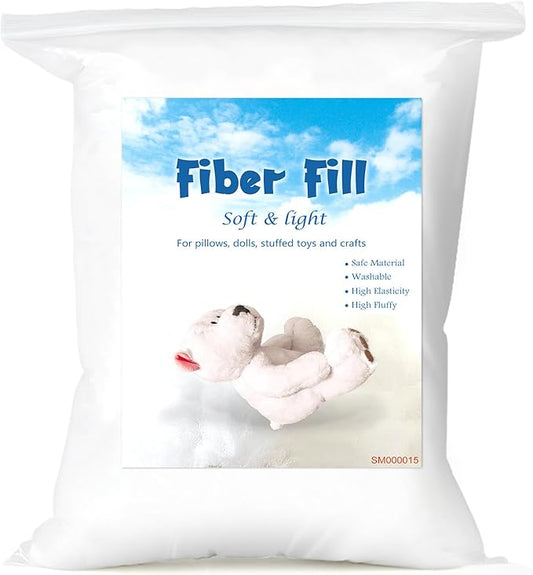 Jmuiiu 4.4lb Polyester Fill, Premium Polyester Fiberfill, Recycled Polyester Fiber, High Resilience Stuffing Fluff Fiberfill for Pillow Filling, Christmas and Home Decors Projects