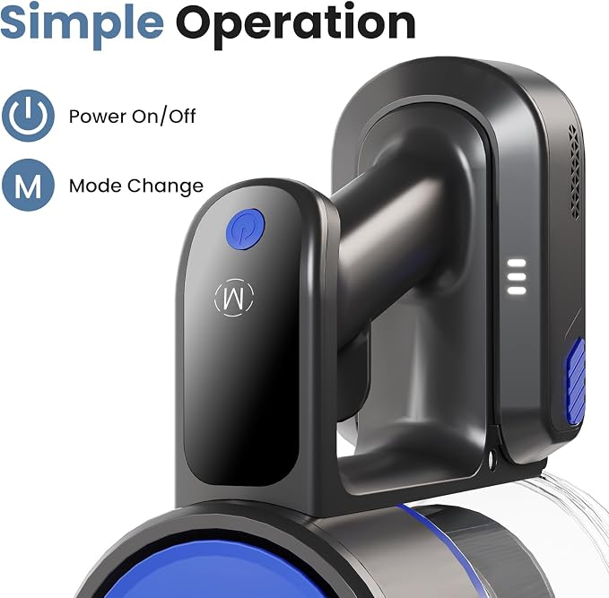 OLIXIS Cordless Vacuum Cleaner, Rechargeable Upright Cleaner with Flexible Steering, Extendable Wand, LED Headlight, 3 Brushes & Wall Mount, Handheld Vacuum for Hardwood Floor Home Cleaning