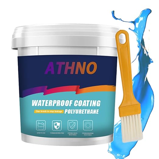 Polyurethane Waterproof Coating,35.2OZ,Eco-Friendly Waterproof Sealant,Polyurethane Coating for Roofs,Walls,Garden,Gutter,Concrete Cracks Holes Leak Repair (1000g,Blue)