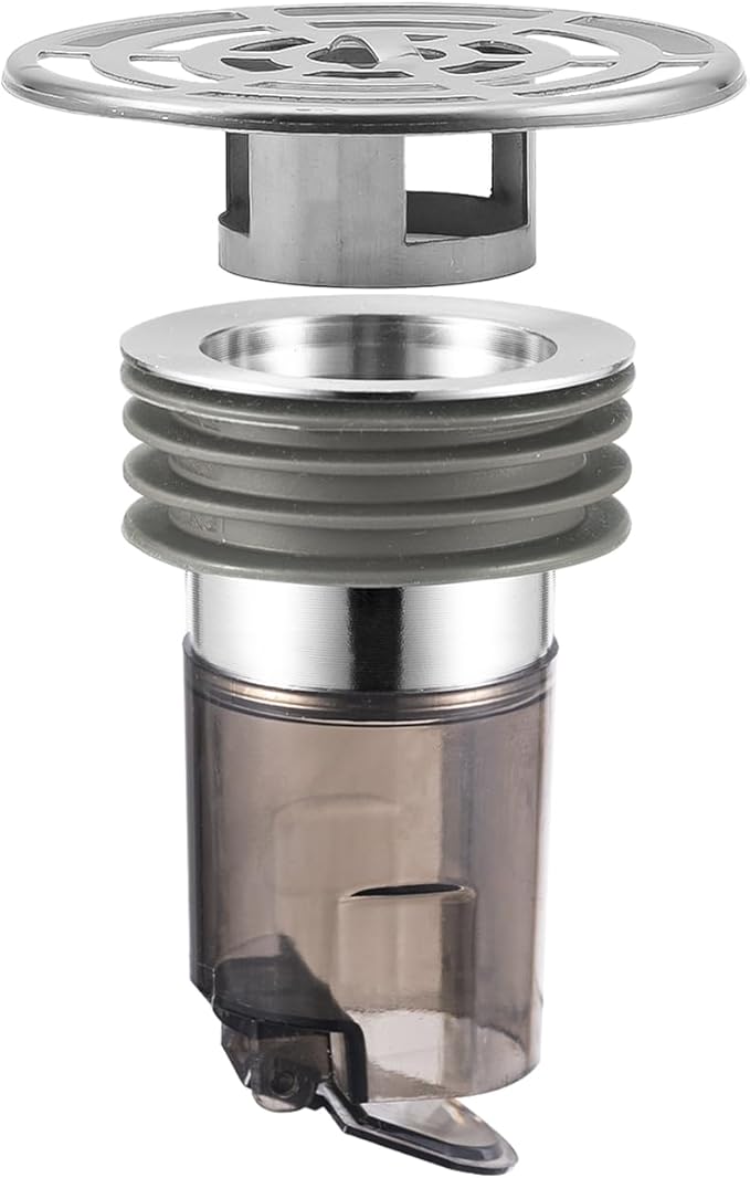 Shower Drain Anti-Backflow Stopper - Magnetic Shut-Off Valve, 304 Stainless Steel Odor-Proof Shower Drain Plug, Suitable for 1 1/2 inch Pipes (2.95in/75mm High)