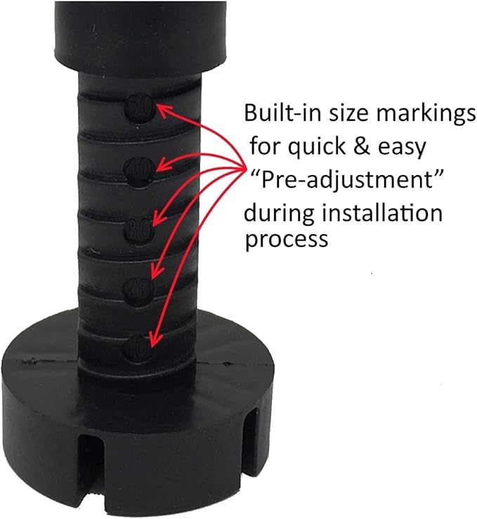 Desunia Cabinet Leveler Legs - 330 Lb. Capacity per Leg - Adjusts from 3 7/8" to 6" - 12 Pack