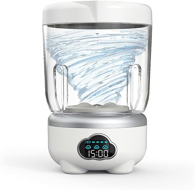 Mini Washing Machine 2025 Portable, 1.6L Compact Washer with 3000mAh Rechargeable Battery – Cordless Portable Small Washing Machine for Underwear, Baby Clothes, Socks,Ideal for Travel,Dorm,RV,Camping