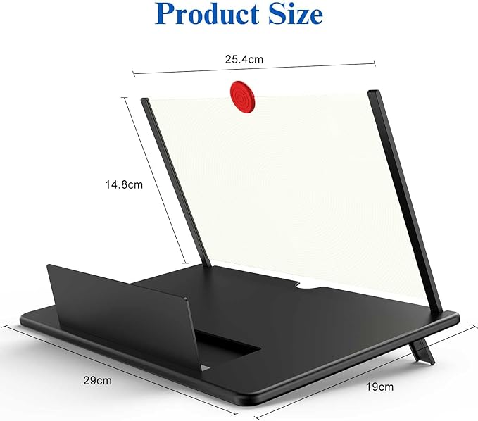 14" Screen Magnifier for Cell Phone,3D Magnifying Projector Screen Enlarger Expander for Movies, Videos, and Gaming, Foldable Phone Stand with Screen Amplifier, Gifts for Mom Dad