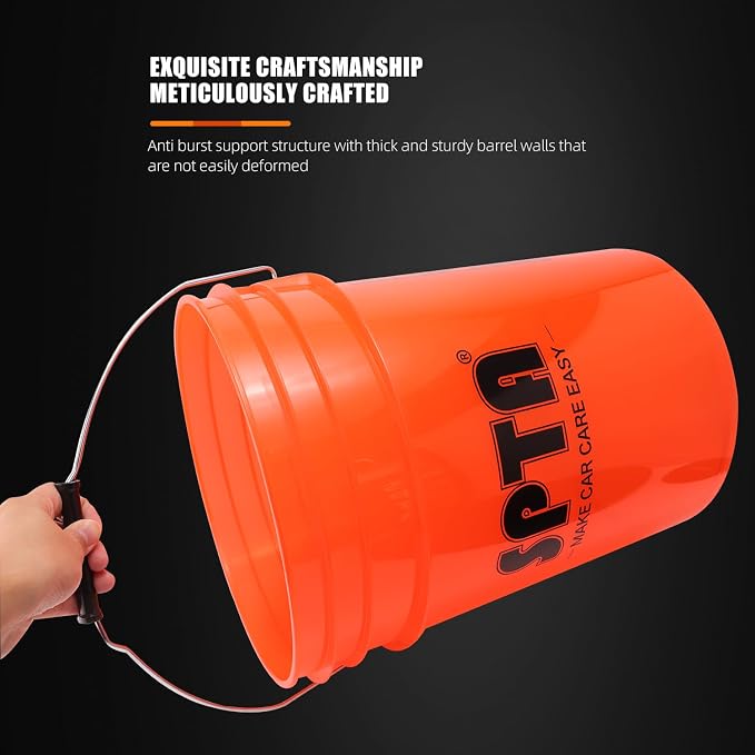 SPTA 33Pcs Car Wash Bucket Set, 20L Scratch Free Detailing Bucket with Car Wash Filter Wash Mitt Sponge Towels Tire Detailing Brush Set, Exterior Interior Car Detailing Set, Complete Car Care Tools
