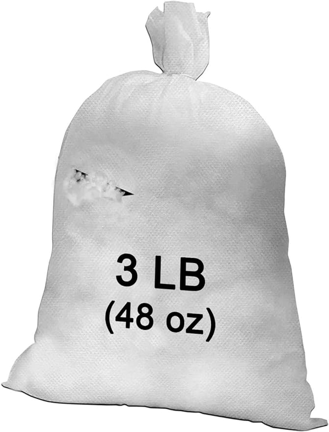 Hometex Pillow Stuffing 3 LB Bag 100% High-Loft Polyester Stuffing Fiber Fill