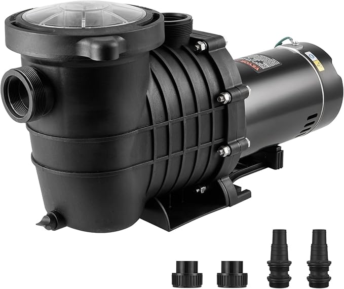VEVOR Above Ground Pool Pump, 1HP, 80 GPM Max. Flow Single Speed Swimming Pool Pump, 110V/240V 3450RPM 34.4ft Max. Head Pool Pump with Filter Basket for Above Ground Pools, Hot Tubs, or Spas