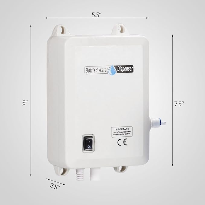 LIYUAN Bottle Water Dispensing System with Double Inlets 5 Gallon Water Jug Pump 5Gal Electric Water Dispenser Automatic Refrigerator Ice Maker Water Dispenser Pump for Home and Kitchen