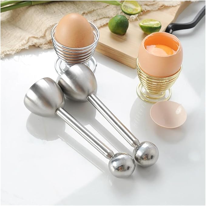 Stainless Steel Egg Topper, Eggshell Cutter Cracker Opener Remover, Multipurpose Egg Cup Kitchen Gadget(Rose Gold)
