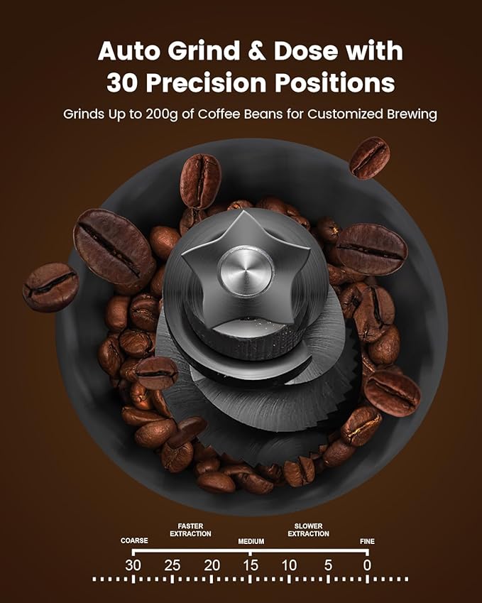 Espresso Machine with Grinder, 15 Bar Expresso Coffee Machines, Professional Coffee Maker for Latte & Cappuccino with Milk Frother, Expresso Machines for Home, Removable Water Tank, Steam Wand-Classic
