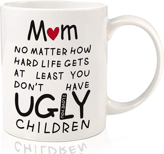 Mothers Day Gifts for Mom from Daughter Son: 11oz Funny Coffee Mug for Mom Wife Women Personalized Congratulation Retirement Christmas Birthday Valentines Mother's Day Presents for Mama Stepmother