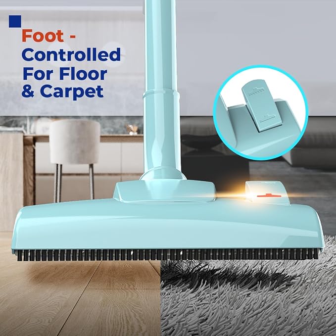 Roomie Tec Corded Stick Vacuum Cleaner - 450W, Lightweight 2 in 1 Handheld with Powerful Suction, Bagless HEPA Filter, Large Dust Capacity, 20ft Cable - Ideal for Floors, Dorm Room, & Home Cleaning