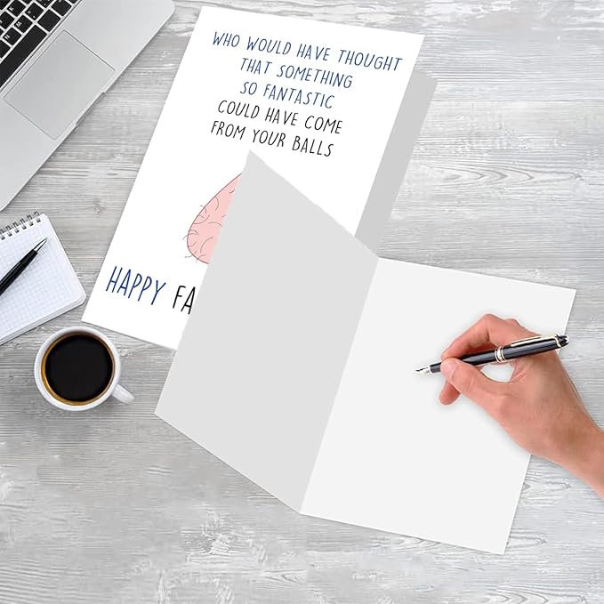 Ziwenhu Hilarious Father To Be Gifts First Time, Rude Father Day Cards Gifts from Kids, Special Father’s Day Card for Daddy from Wife,Funny Father's Card with Envelope