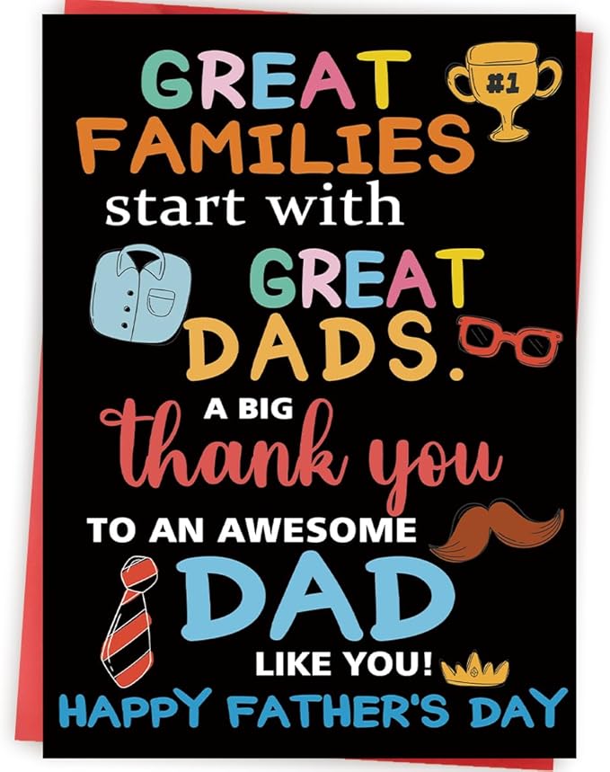 Colour Fathers Day Gift for Dad, Funny Father's Day Card Gifts from Daughter Son Wife Family, Father Gifts for Dads
