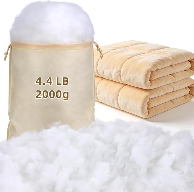 Polyfill Stuffing 4.4LB/2000G, Christmas Decorations Indoor, Artificial Snow White Clouds Cotton for Decoration, Fluffy Snow Blankets for Winter Mantle Village, Nativity