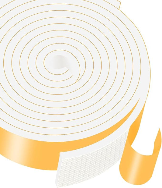 Weather Stripping Door Seal,Door Weather Seal,Soundproof,High Density CR Foam for Front Door Frame,Windows (White,2 in x 1/4 in x 13Ft)