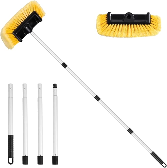 Ordenado 62" Car Wash Brush with Long Handle, Soft Bristle Car Cleaning Brush Supplies, Snow Brushes for Washing Exterior, Cars Washing Brushes Scratch-Free Wash Mop Kit, Universal for RV Truck SUV