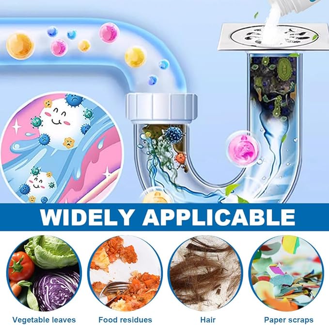 Powerful Pipe Dredging Agent, 2025 New Pipeline Dredging Agent, Drain Clog Remover, Upgrade Quick Cleaning Drains Toilet Cleaner Tool, Sink and Drain Pipe Unclogging Agent for Kitchen, Bathroom (3Pcs)