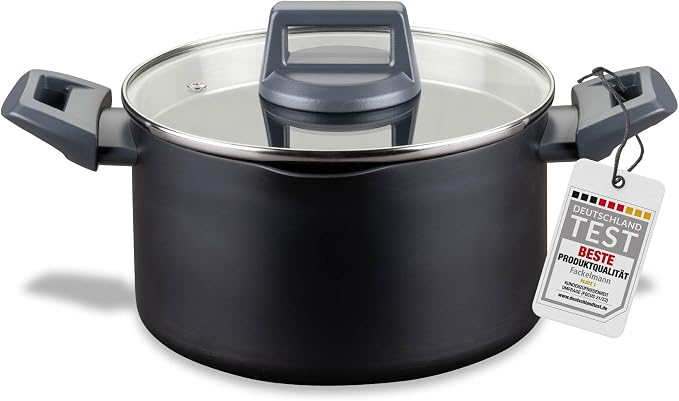 Fackelmann Statement Cooking Pot 20 cm - Pot with Ceramic Coating - Recycled Aluminium with Non-Stick Coating - PFAS-Free, Heat Resistant Handle, Suitable for All Hobs Including Induction