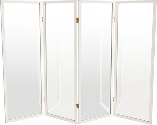 4 ft. Short Clear Plastic Partition White 4 Panel