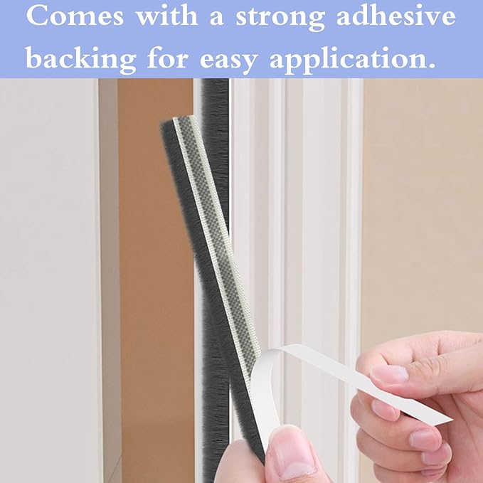 Window Weather Stripping Door Seal, Door Window Weatherstrip Brush Type Windproof Soundproof Insect Proof Grey Multiple Sizes(9 x 5mm)