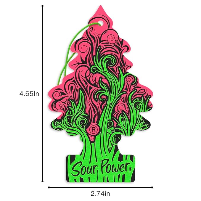 LITTLE TREES Car Air Freshener | Hanging Tree Provides Long Lasting Scent for Auto and Home | 24 Air Fresheners |Sour Power