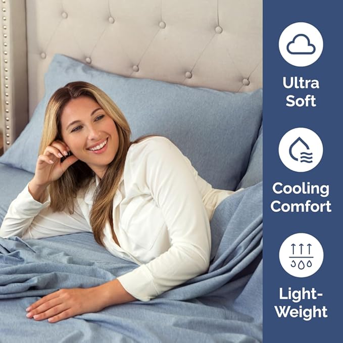 Standard Pillow Cases Set of 2 - Ultra-Soft Hotel Quality Pillowcase Covers - Comfy & Wrinkle Free - Stain and Fade Resistant - Machine Washable Pillow Protectors - 2 Piece Set - Heathered Blue
