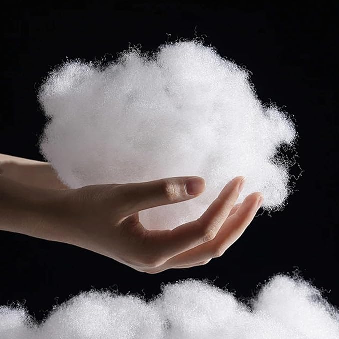 Polyester Fiber Fill, Premium Pillow Stuffing, 1 lb / 453g Polyfill Stuffing for Cushions, Stuffed Animals, High Resilience Fiberfill for Pillows, Bedding, Home Decor Projects