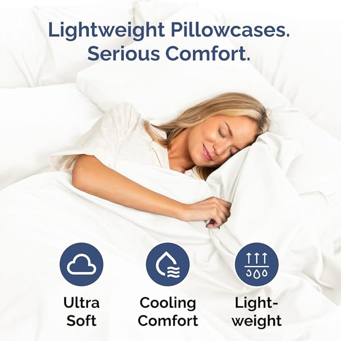King Standard Pillow Cases Set of 2 - Soft Hotel Quality Pillowcase Covers - Comfy, Cozy, Fade and Wrinkle Resistant - Machine Washable Pillow Protectors - 2 Piece Set - King Standard Antique White