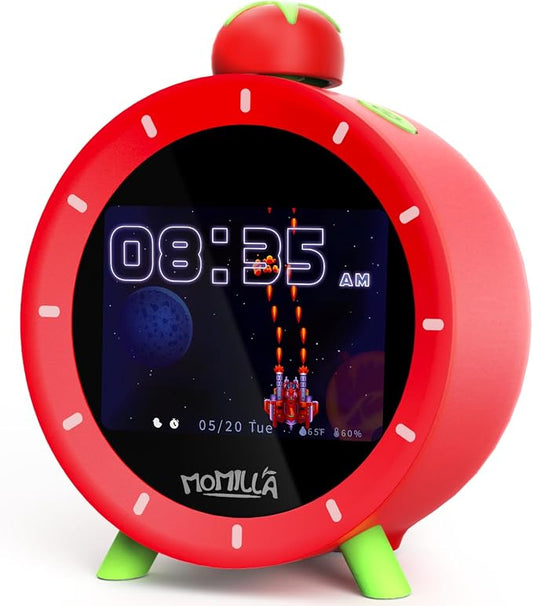 MOMILLA Kids Alarm Clock for Bedrooms, Visual Timer with 2.8" LCD Display 4 Alarms, Digital Clock with White Noice Sound Machine for Heavy Sleepers Kids, Christmas Birthday Gifts for Girls Boys