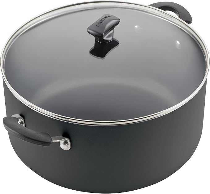Farberware Cookware Nonstick Stockpot with Lid, 10.5 Quart-Black