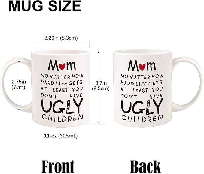Mothers Day Gifts for Mom from Daughter Son: 11oz Funny Coffee Mug for Mom Wife Women Personalized Congratulation Retirement Christmas Birthday Valentines Mother's Day Presents for Mama Stepmother