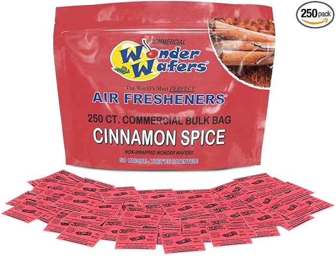 Wonder Wafers 250CT Unwrapped Cinnamon Spice Air Fresheners, Professional Use