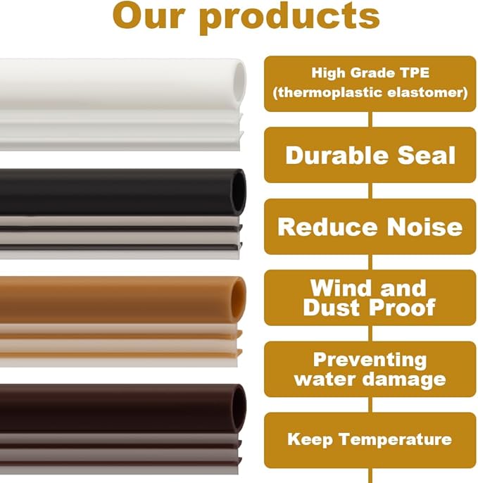 Window Weatherstrip Seal 1/4" Bulb Bubble Kerf Mount Bulb Gasket Window Weather Stripping Kerf - 4 Colors and 5 Length Options (17', Tan)