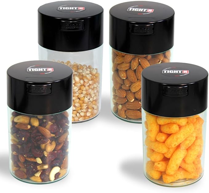 Tightvac 1 oz to 6 ounce - Patented Airtight Container | Multi-use Vacuum Container Works as Smell Proof Containers for Herbs and Dry Goods. Blue Tint