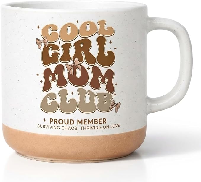 Girl Mom Mothers Day Gifts, Cute 11oz Stoneware Coffee Mug for Girls Moms, Mothers Day Gifts For a Mom of Girls, Girl Moms Mug For Hot and Cold Drinks, Dishwasher and Microwave Safe