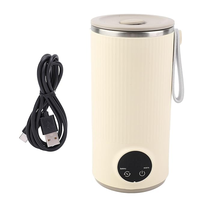 Portable Travel Electric Kettle 400ML,USB Rechargeable Stainless Steel Hot Water Boiler with Dual 3000mAh Battery