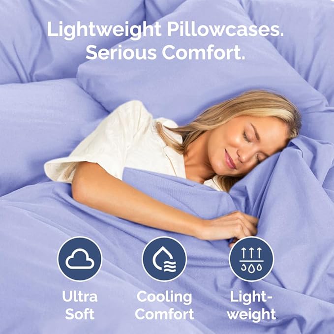 Standard Pillow Cases Set of 2 - Ultra-Soft Hotel Quality Pillowcase Covers - Comfy & Wrinkle Free - Stain and Fade Resistant - Machine Washable Pillow Protectors - 2 Piece Set - Standard Lavender
