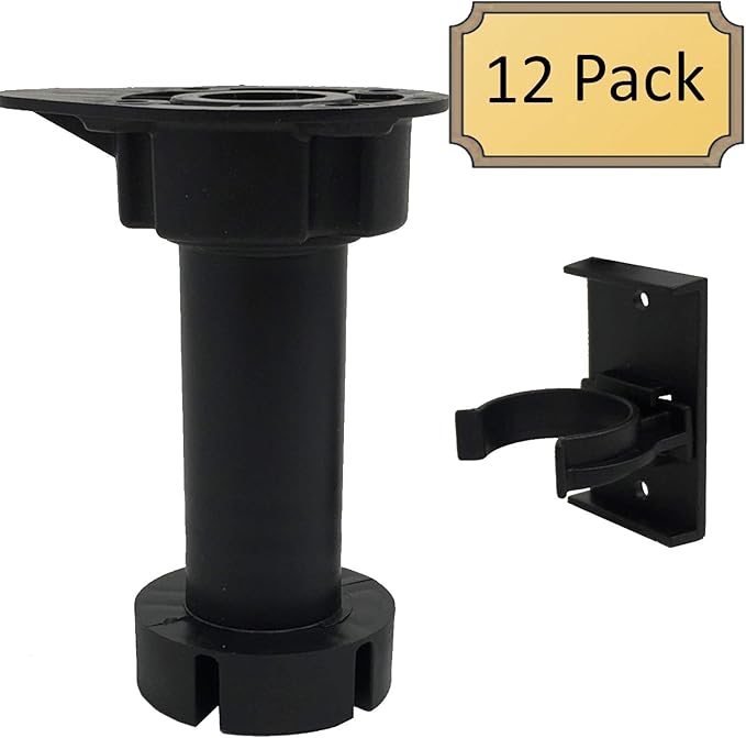Desunia Cabinet Leveler Legs - 330 Lb. Capacity per Leg - Adjusts from 3 7/8" to 6" - 12 Pack