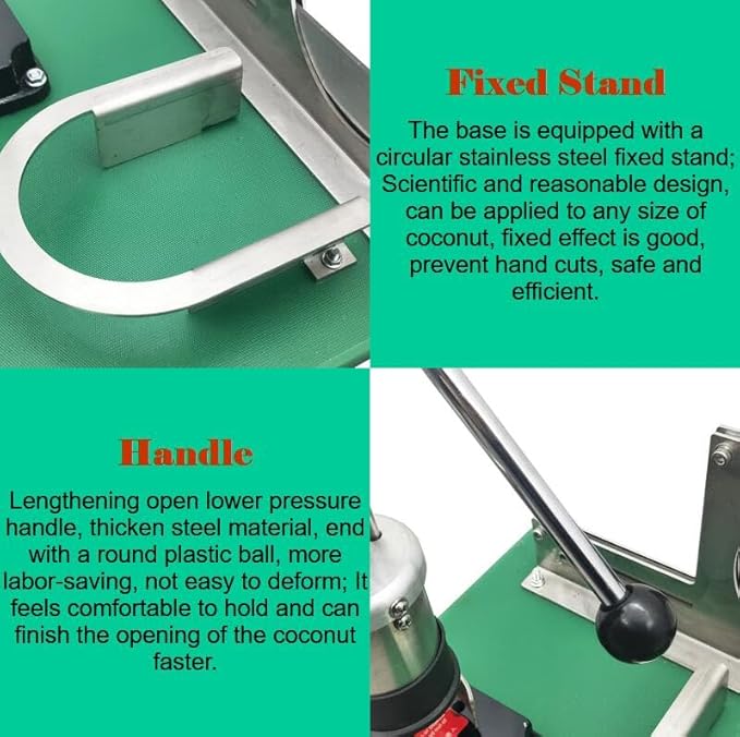 Coconut Opener Machine Manual Coconut Cutter Machine Coconuts Open Peeler Tools Coconut Hole Puncher Maker Fresh Coconut Peeling and Opening Machine