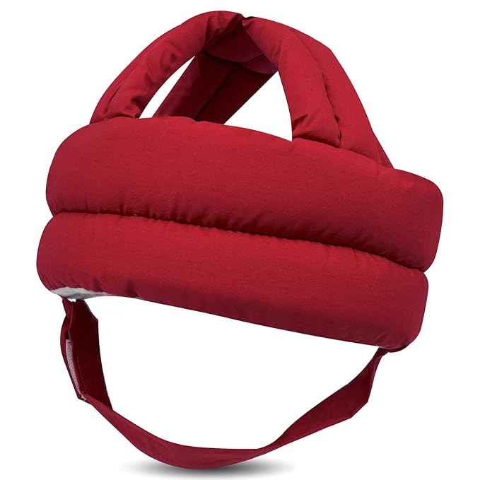 Baby Head Protector Baby Helmet for Crawling Walking, No Bumps Safety Head Adjustable Protective Cap for Walking, Playing (Red)