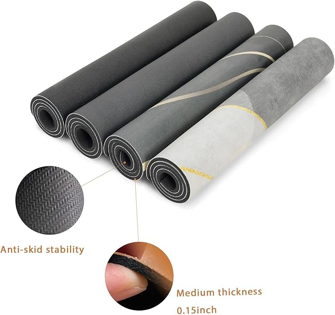 Coffee Mat 24x16 Inch, Irregular Gray Streamline Coffee Pot Mat, Absorbent Hide Stain Rubber Backed Dish Drying Mat for Kitchen Counter, Mat for Countertops, Under Coffee Machine Bar Espresso Staion