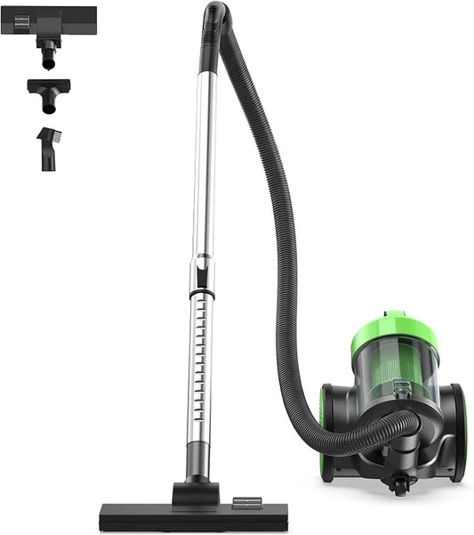 NEWBULIG Canister Vacuum Cleaners for Home, Strong Suction Bagless Vacuum Cleaner, 850W 16Kpa for Hard Floor and Carpet, Retractable Cord,1.8L Large Dust Cup