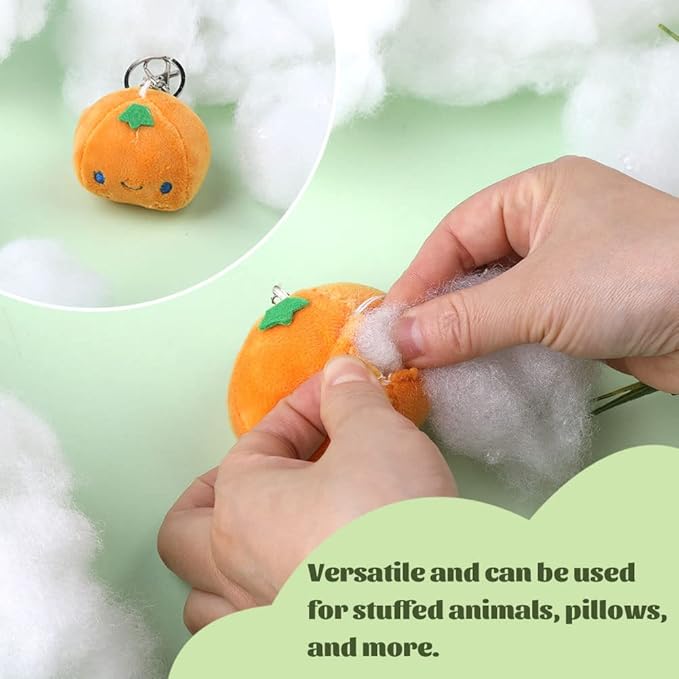 BUTUZE 500g/17.6oz Polyfill Stuffing, (2.1oz-4.4lb) Polyester Fiberfill Stuffing, Premium Fiber Fill, High Resilience Fill Fiber, Stuffing for Small Dolls Part Pillow Comforter DIY, Recyclable