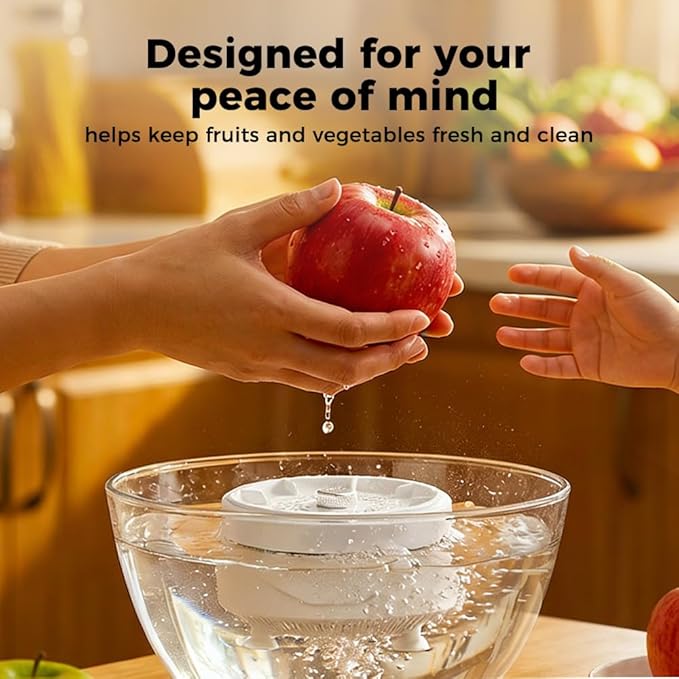 Fruit and Vegetable Washing Machine, 2026 New Titanium Electrolysis Fruit Cleaner Device with Vortex Cleaning, Waterproof Wireless Fruit and Vegetable Purifier for Kitchen (1)