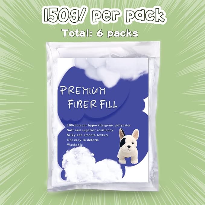 BUTUZE 32oz Premium Polyester Fiber Fill, High Resilience Fiberfill Stuffing for Craft, Crochet Animals, Part Pillow Comforter DIY, Recyclable