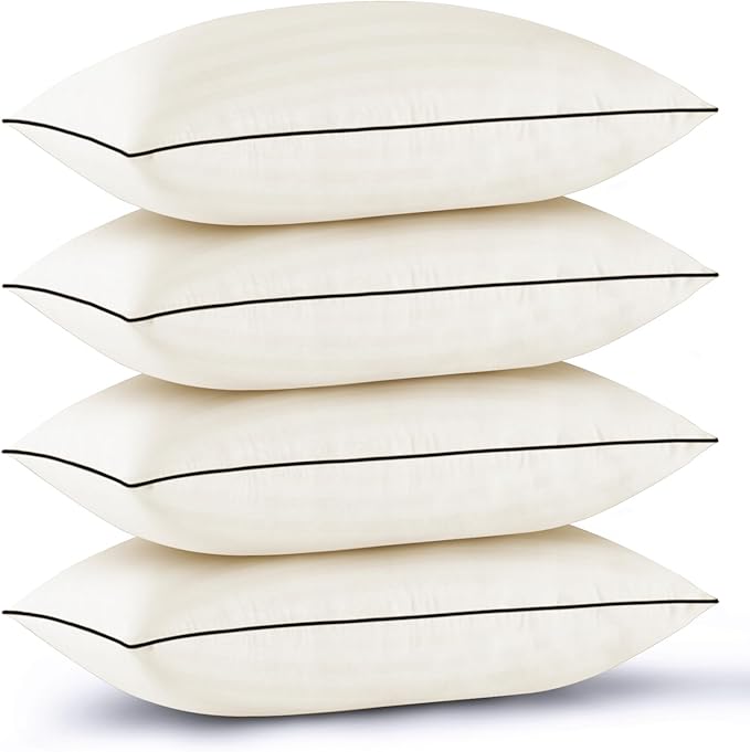 GOHOME Pillows Queen Size Set of 4 - Bed Pillows for Sleeping 4 Pack, Cooling Supportive Hotel Pillows with Premium Soft Down Alternative Fill for Side Stomach and Back Sleepers