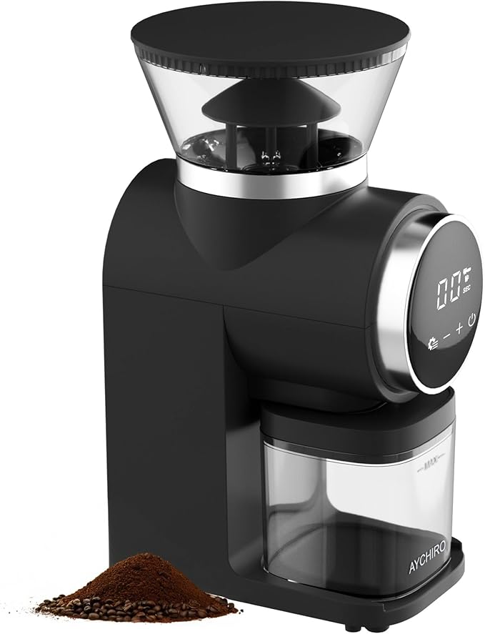 AYCHIRO Coffee Grinder Electric, Automatic Burr Mill with 2-12 Cups