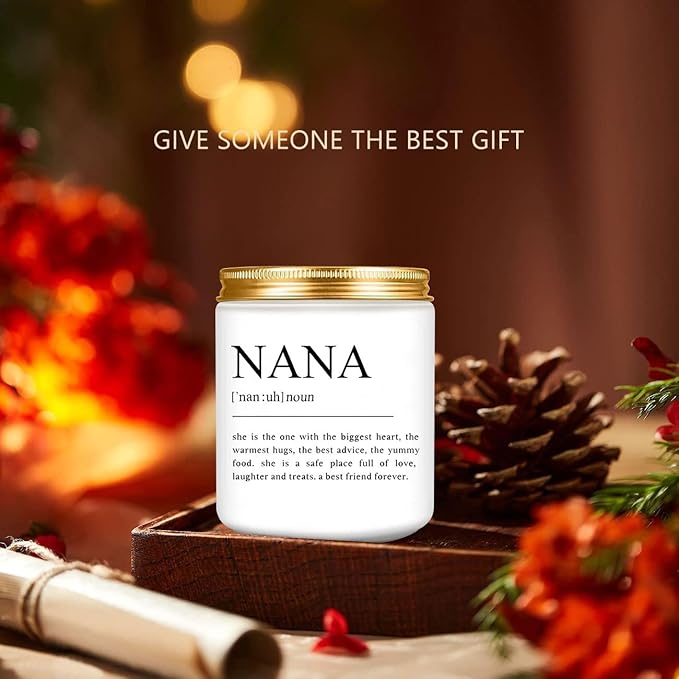 LEIOH Gifts for Nana from Grandkids,Nana Christmas Birthday Gifts,Great Grandma Gift, Best Grandma Gift for Mothers Day Lavender Jar Candle