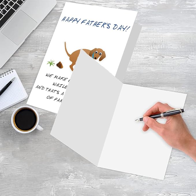 Ziwenhu Dog Dad Fathers Day Card Gift for Men, Funny Father’s Day Card from Dog Dad, Best Dog Dad Cards Gifts from Son, Dog Dad Card with Envelope