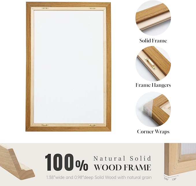 Framed Neutral Abstract Wall Art for Bedroom, 3 Piece Modern Canvas Prints Paintings Artwork for Walls, Minimalist Beige White Taupe Pictures for Living Room Dining Hallway Office Wall Decor 16x24 In